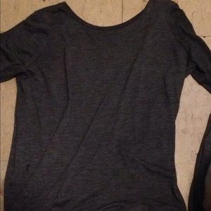 Grey backless long sleeve shirt